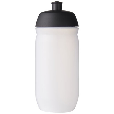HydroFlex™ Clear 500 ml Squeezy Sportflasche, schwarz, klar mattiert bedrucken, Art.-Nr. 21044090