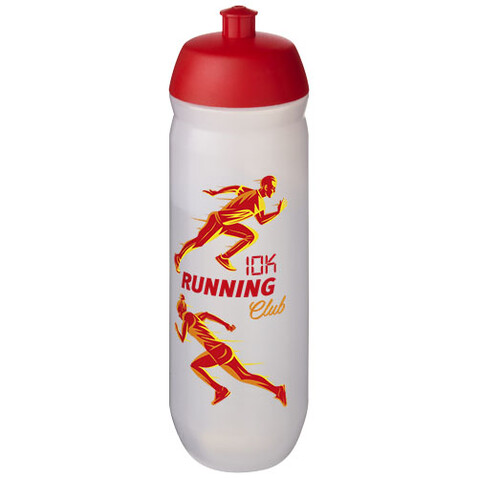 HydroFlex™ Clear 750 ml Squeezy Sportflasche, rot, klar mattiert bedrucken, Art.-Nr. 21044221