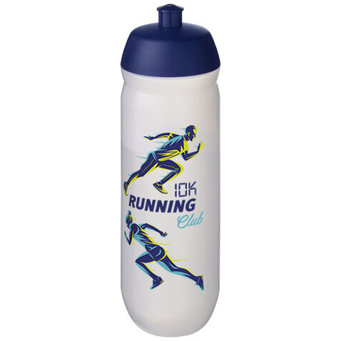 HydroFlex™ Clear 750 ml Squeezy Sportflasche, blau, klar mattiert bedrucken, Art.-Nr. 21044252