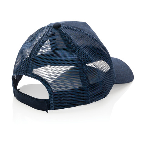 Impact AWARE™ 190gr Brushed rCotton 5 Panel Trucker-Cap navy blau bedrucken, Art.-Nr. P453.359 Impact AWARE™ 190gr Brushed rCotton 5 Panel Trucker-Cap navy blau bedrucken, Art.-Nr. P453.359