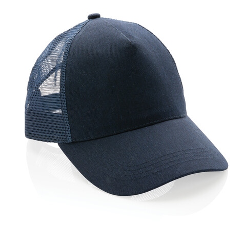 Impact AWARE™ 190gr Brushed rCotton 5 Panel Trucker-Cap navy blau bedrucken, Art.-Nr. P453.359 Impact AWARE™ 190gr Brushed rCotton 5 Panel Trucker-Cap navy blau bedrucken, Art.-Nr. P453.359
