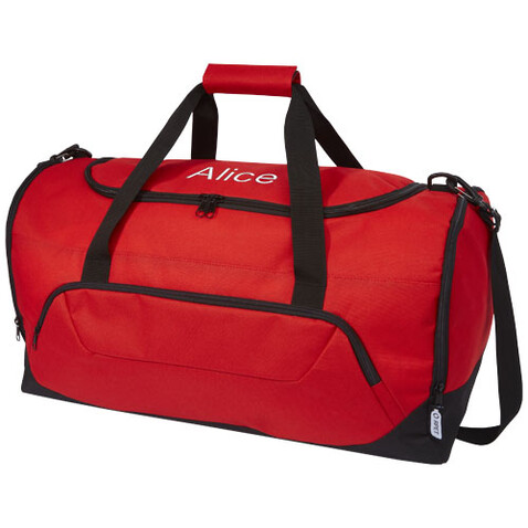Retrend RPET Reisetasche 40L, rot bedrucken, Art.-Nr. 12053421