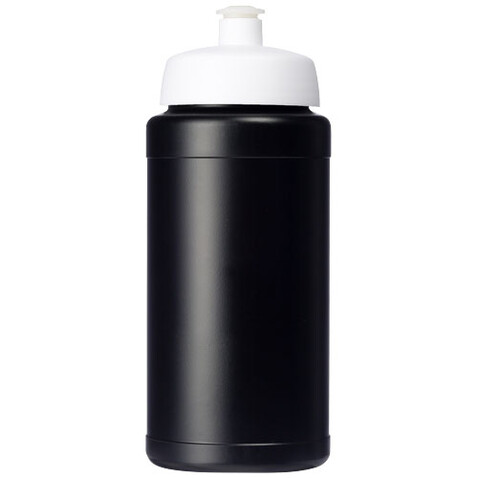 Baseline Recycelte Sportflasche, 500 ml, schwarz, weiss bedrucken, Art.-Nr. 21044401
