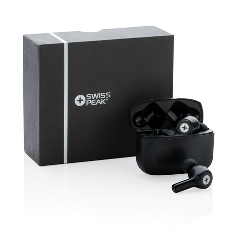 Swiss Peak TWS ANC Earbuds schwarz bedrucken, Art.-Nr. P329.361