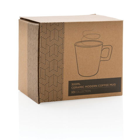 Moderne Keramik Kaffeetasse, 300ml navy blau bedrucken, Art.-Nr. P434.055