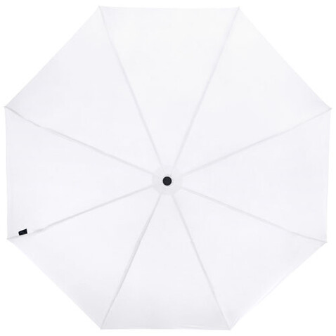 Birgit 21&#039;&#039; faltbarer winddichter Regenschirm aus recyceltem PET, weiss bedrucken, Art.-Nr. 10914501