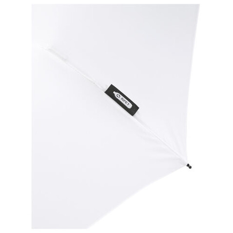 Birgit 21&#039;&#039; faltbarer winddichter Regenschirm aus recyceltem PET, weiss bedrucken, Art.-Nr. 10914501