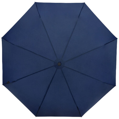 Birgit 21&#039;&#039; faltbarer winddichter Regenschirm aus recyceltem PET, navy bedrucken, Art.-Nr. 10914555