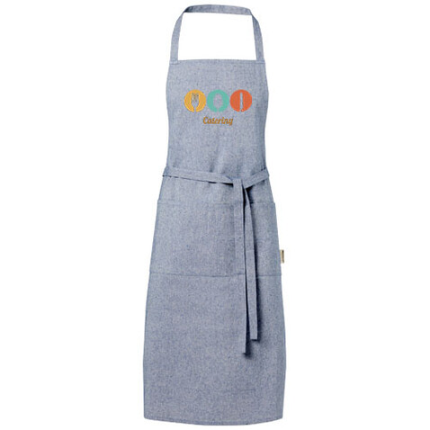 Pheebs 200 g/m² recycelte Schürze, heather blau bedrucken, Art.-Nr. 11313850