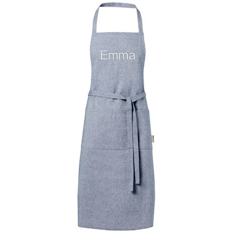 Pheebs 200 g/m² recycelte Schürze, heather blau bedrucken, Art.-Nr. 11313850