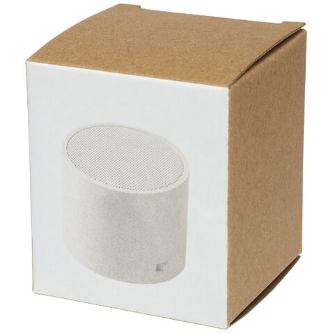 Kikai Bluetooth®-Lautsprecher aus Weizenstroh, beige bedrucken, Art.-Nr. 12413802