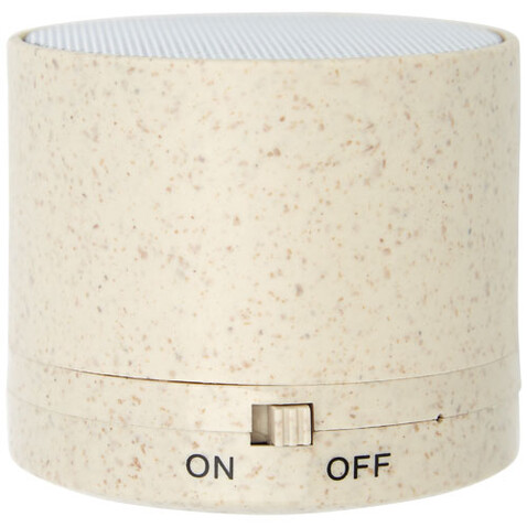 Kikai Bluetooth®-Lautsprecher aus Weizenstroh, beige bedrucken, Art.-Nr. 12413802