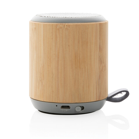 Bambus und Stoff 3W Wireless Speaker braun bedrucken, Art.-Nr. P329.379