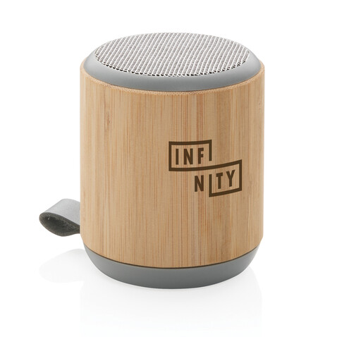 Bambus und Stoff 3W Wireless Speaker braun bedrucken, Art.-Nr. P329.379