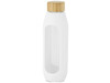 Tidan 600 ml Flasche aus Borosilikatglas mit Silikongriff, weiss bedrucken, Art.-Nr. 10066601