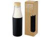 Hulan 540 ml Kupfer-Vakuum Isolierflasche mit Bambusdeckel, schwarz bedrucken, Art.-Nr. 10066790