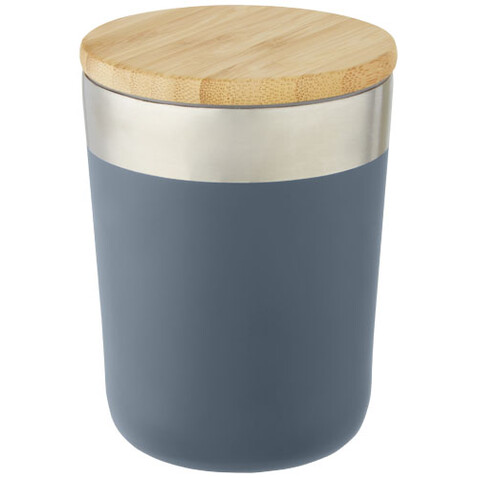 Lagan 330 ml Kupfer-Vakuum Isolierbecher mit Bambusdeckel, eisblau bedrucken, Art.-Nr. 10067050