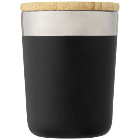 Lagan 330 ml Kupfer-Vakuum Isolierbecher mit Bambusdeckel, schwarz bedrucken, Art.-Nr. 10067090