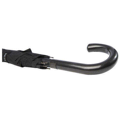 Fontana 23" Automatikschirm mit Karbonoptik und gebogenem Griff, schwarz bedrucken, Art.-Nr. 10941390