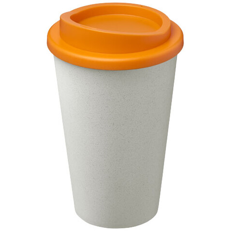 Americano® Eco 350 ml recycelter Becher, weiss, orange bedrucken, Art.-Nr. 21042215 Americano® Eco 350 ml recycelter Becher, weiss, orange bedrucken, Art.-Nr. 21042215