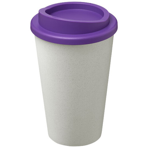 Americano® Eco 350 ml recycelter Becher, weiss, lila bedrucken, Art.-Nr. 21042218