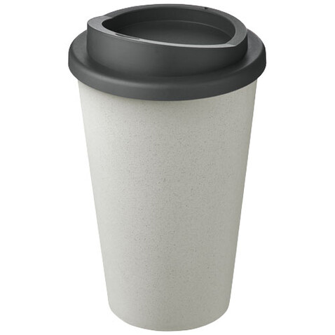 Americano® Eco 350 ml recycelter Becher, weiss, grau bedrucken, Art.-Nr. 21042224