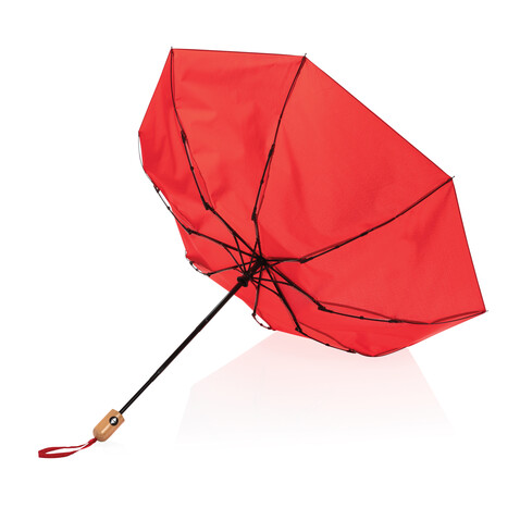 21" Impact AWARE™ RPET 190T Bambus-Schirm autom. open/close rot bedrucken, Art.-Nr. P850.614