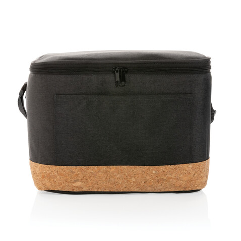Impact AWARE™ XL RPET Two-Tone Kühltasche mit Korkdetail schwarz bedrucken, Art.-Nr. P422.351
