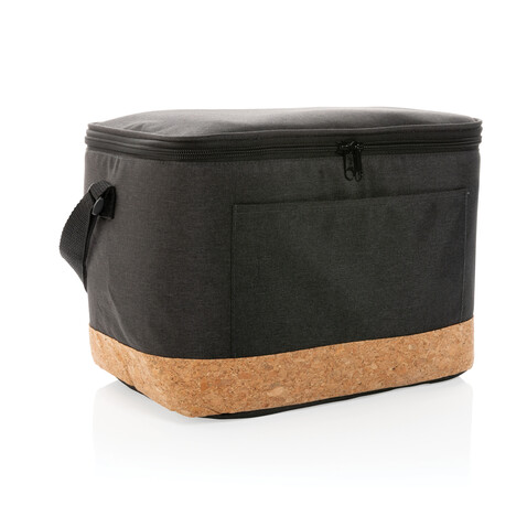 Impact AWARE™ XL RPET Two-Tone Kühltasche mit Korkdetail schwarz bedrucken, Art.-Nr. P422.351
