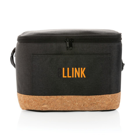 Impact AWARE™ XL RPET Two-Tone Kühltasche mit Korkdetail schwarz bedrucken, Art.-Nr. P422.351