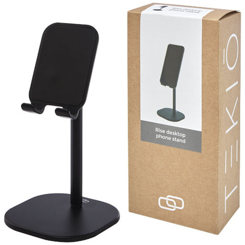 Rise Ständer für Handy/Tablet, schwarz bedrucken, Art.-Nr. 12419290
