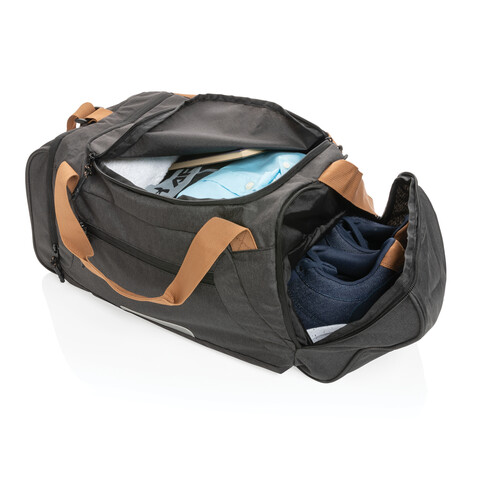 Impact AWARE™ Urban Outdoor Wochenendtasche schwarz bedrucken, Art.-Nr. P707.091