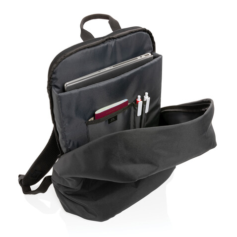 Impact AWARE™ RPET Standard Anti-Diebstahl Rucksack schwarz bedrucken, Art.-Nr. P762.761