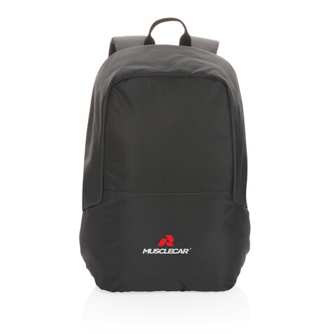 Impact AWARE™ RPET Standard Anti-Diebstahl Rucksack schwarz bedrucken, Art.-Nr. P762.761