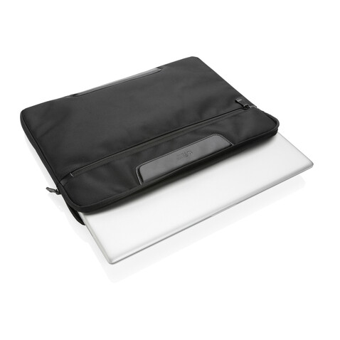 Swiss Peak AWARE™ RPET Voyager 15.6&quot; Laptop-Sleeve schwarz bedrucken, Art.-Nr. P788.091