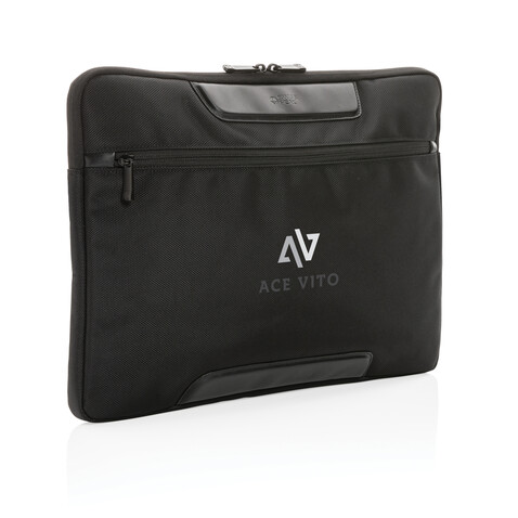 Swiss Peak AWARE™ RPET Voyager 15.6&quot; Laptop-Sleeve schwarz bedrucken, Art.-Nr. P788.091