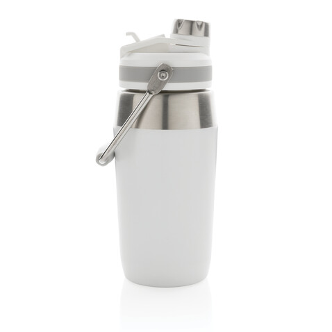 500ml Vakuum StainlessSteel Flasche mit Dual-Deckel-Funktion weiß bedrucken, Art.-Nr. P436.973