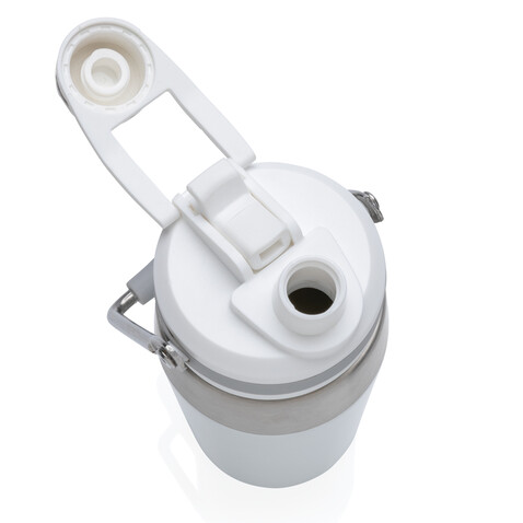 500ml Vakuum StainlessSteel Flasche mit Dual-Deckel-Funktion weiß bedrucken, Art.-Nr. P436.973