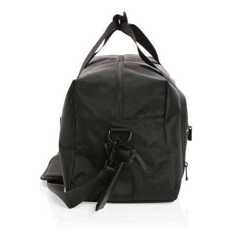 Swiss Peak AWARE™ RPET Voyager Wochenendtasche schwarz bedrucken, Art.-Nr. P707.121 Swiss Peak AWARE™ RPET Voyager Wochenendtasche schwarz bedrucken, Art.-Nr. P707.121