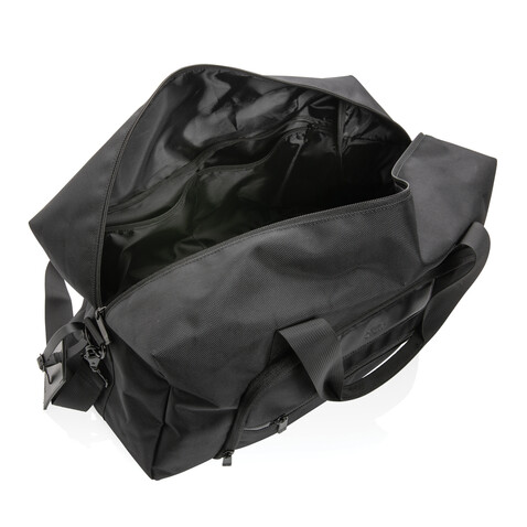 Swiss Peak AWARE™ RPET Voyager Wochenendtasche schwarz bedrucken, Art.-Nr. P707.121 Swiss Peak AWARE™ RPET Voyager Wochenendtasche schwarz bedrucken, Art.-Nr. P707.121