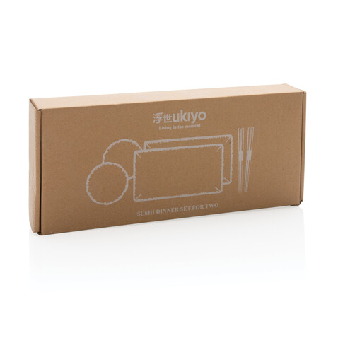 Ukiyo Sushi-Set für zwei weiß, schwarz bedrucken, Art.-Nr. P263.071