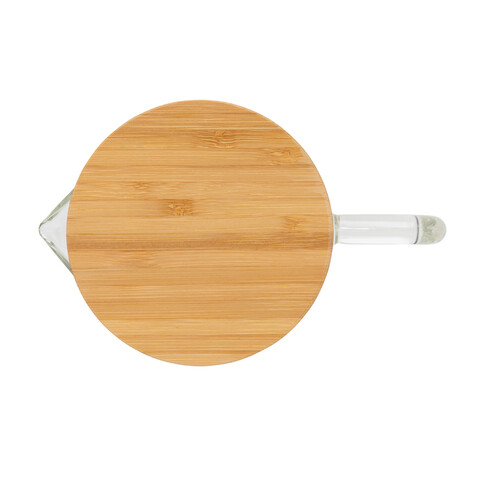 Ukiyo Borosilikat-Glaskaraffe mit Bambusdeckel 1.2L transparent bedrucken, Art.-Nr. P264.060