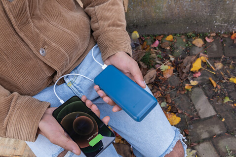 Urban Vitamin Pasadena 20.000mAh 18W PD Powerbank blau bedrucken, Art.-Nr. P322.755