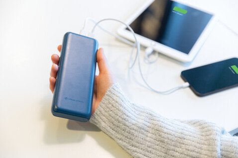 Urban Vitamin Pasadena 20.000mAh 18W PD Powerbank blau bedrucken, Art.-Nr. P322.755