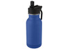 Lina 400 ml Sportflasche aus Edelstahl mit Strohhalm und Schlaufe, navy bedrucken, Art.-Nr. 10067455