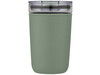 Bello 420 ml Glasbecher mit Außenwand aus recyceltem Kunststoff, heather grün bedrucken, Art.-Nr. 10067562