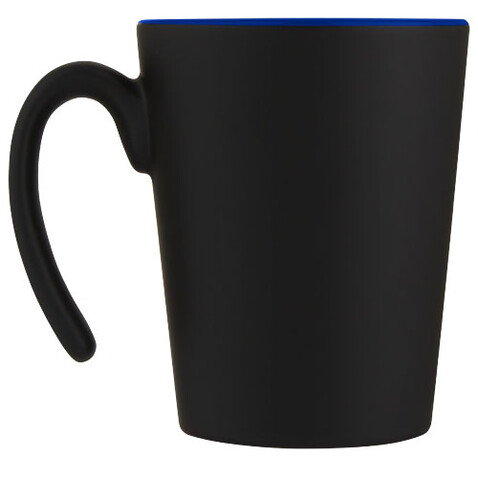 Oli 360 ml Keramikbecher mit Henkel, blau, schwarz bedrucken, Art.-Nr. 10068752 Oli 360 ml Keramikbecher mit Henkel, blau, schwarz bedrucken, Art.-Nr. 10068752