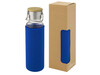 Thor 660 ml Glasflasche mit Neoprenhülle, blau bedrucken, Art.-Nr. 10069652