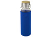 Thor 660 ml Glasflasche mit Neoprenhülle, blau bedrucken, Art.-Nr. 10069652