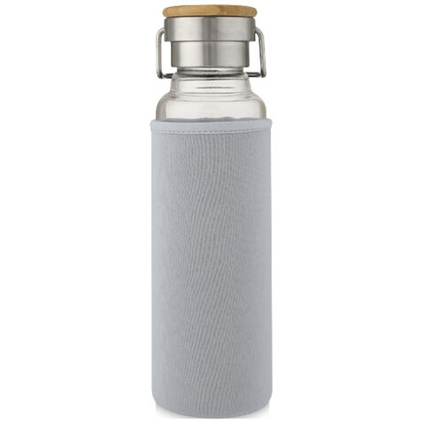 Thor 660 ml Glasflasche mit Neoprenhülle, grau bedrucken, Art.-Nr. 10069682